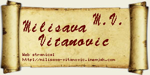 Milisava Vitanović vizit kartica